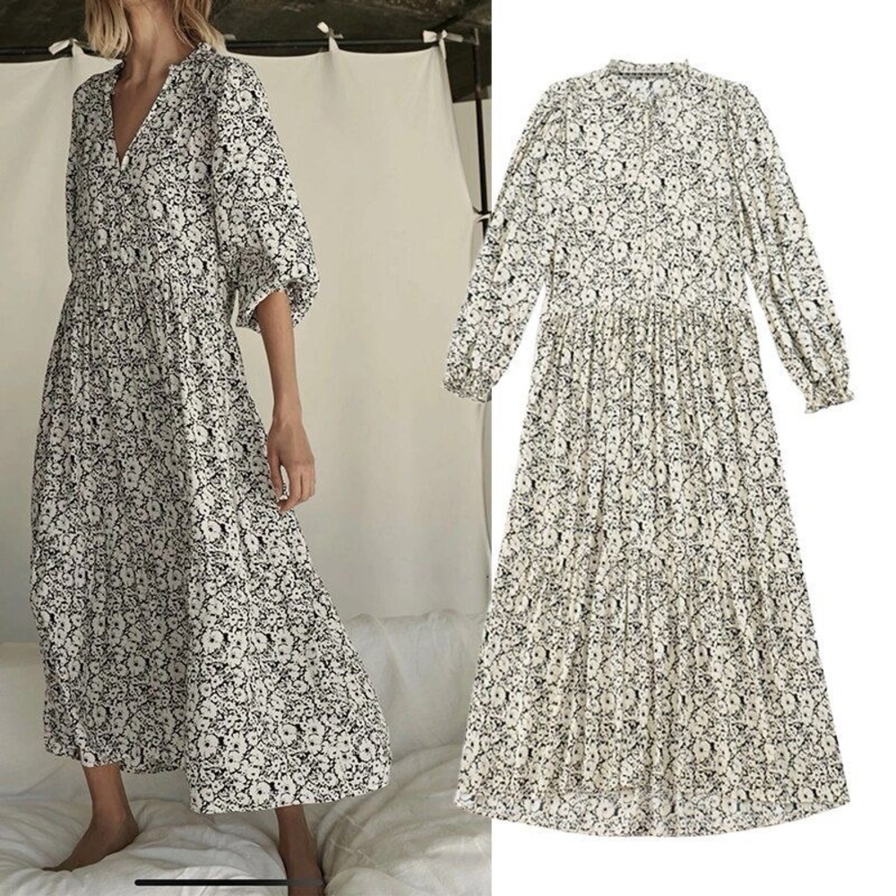 ZARA Oversized Printed Floral Dress XS